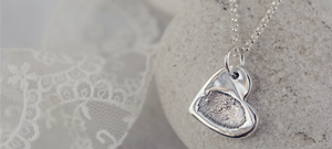 Memorial Fingerprint Heart Necklace