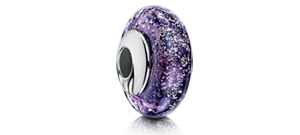 Purple Charm Bead – White Gold