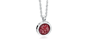 Ruby Round Pendant – Silver
