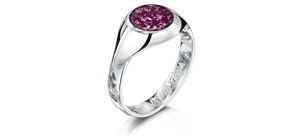 Purple Signet Ring – White Gold
