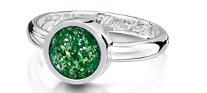Green Tribute Ring – White Gold